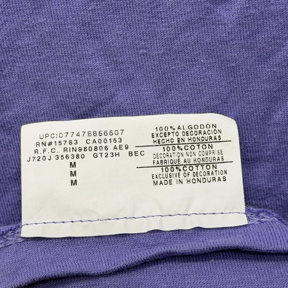 Champion Shirt Mens Medium Purple Script Logo Authentic Athleticwear Tee Cotton - Picture 5 of 6